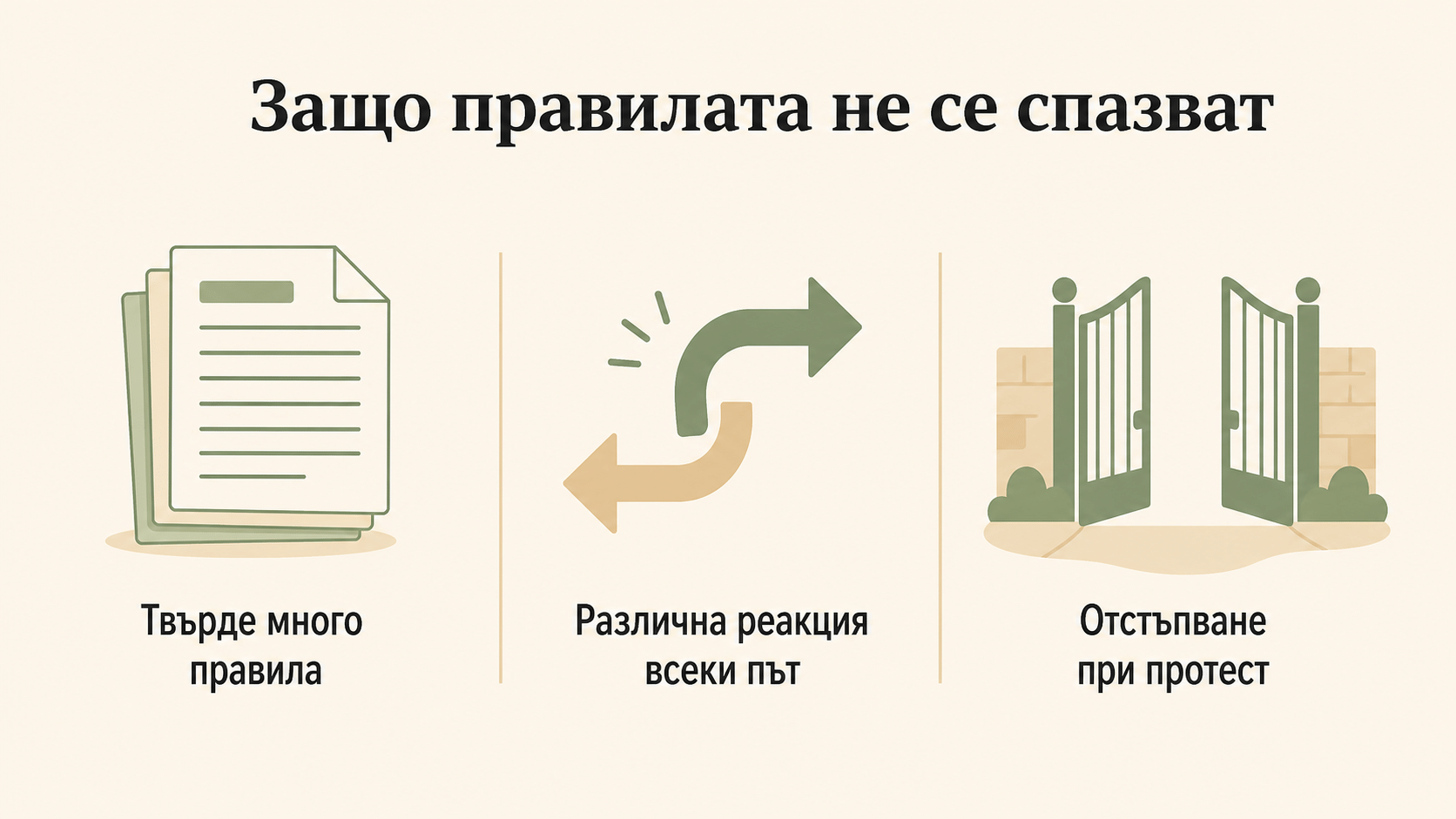 Защо правилата не се спазват: твърде много правила, различна реакция всеки път